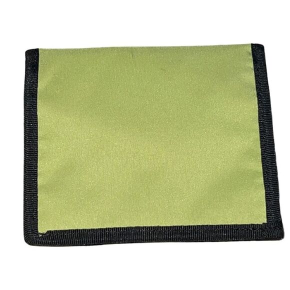 Men's Loop Wallet Card Slot Holder Storage Zip Pocket Foldable Lime Green - Picture 1 of 4